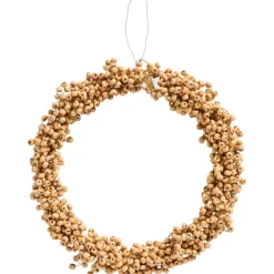 IB Laursen Kunstblumen & Kunstpflanzen|Weihnachtsdeko-Kranz mit Holzperlen Stillenat handgefertigt