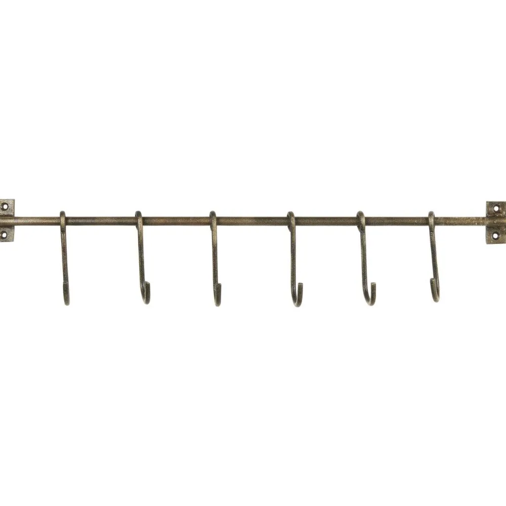 IB Laursen Griffe, Haken & Hakenleisten|Garderoben-Metall Hakenleiste mit 6 S-Haken