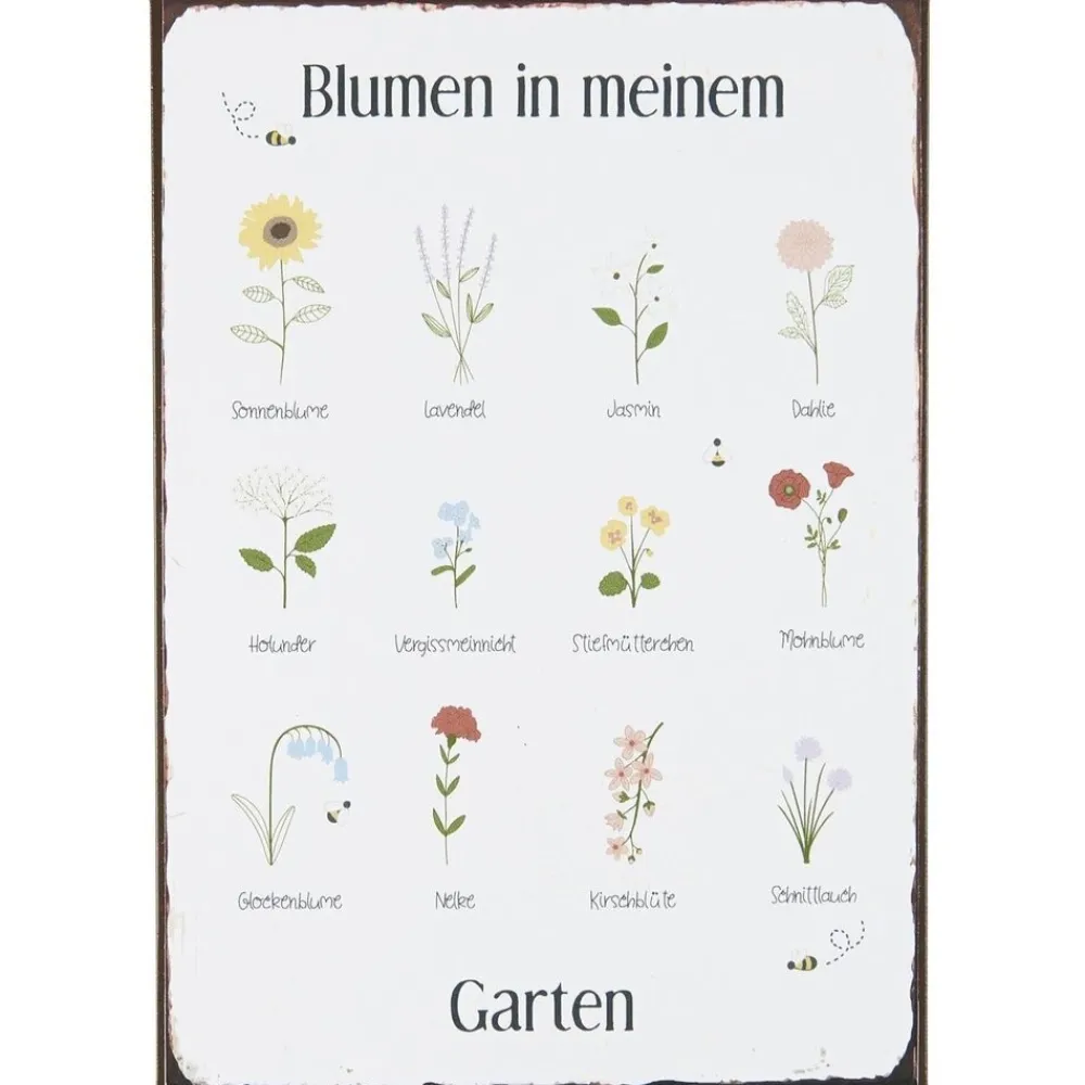 IB Laursen Gartendekoration|Schilder, Wandbilder & Poster-Metallschild Blumen in meinem Garten
