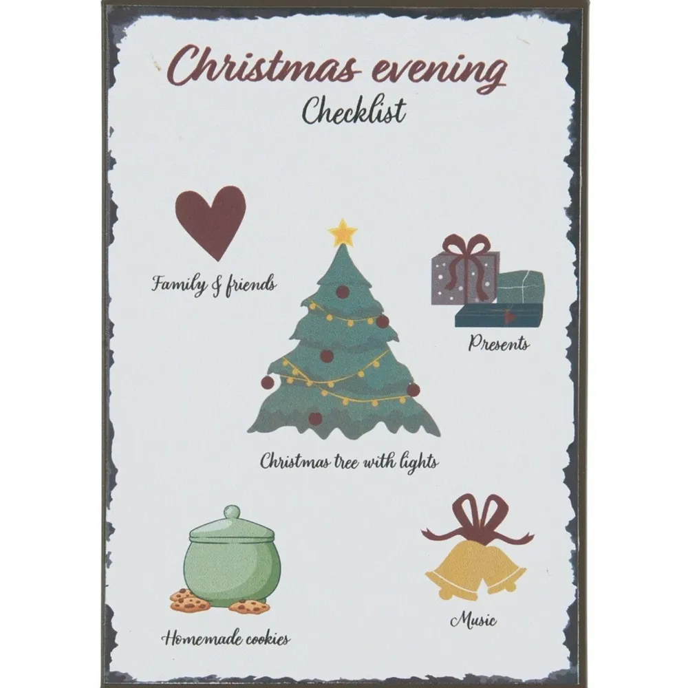 IB Laursen Weihnachtsdeko-Metallschild Christmas evening Checklist