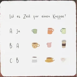 IB Laursen Schilder, Wandbilder & Poster-Metallschild Ist es Zeit für einen Kaffee