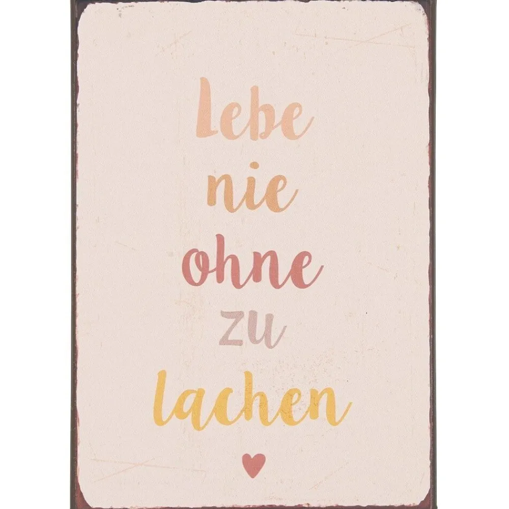 IB Laursen Schilder, Wandbilder & Poster-Metallschild Lebe nie ohne zu lachen