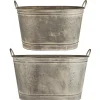 IB Laursen Gartendekoration|Töpfe Und Pflanzgefäße-Pflanzkübel 2er-Set aus Metall Urban Garden