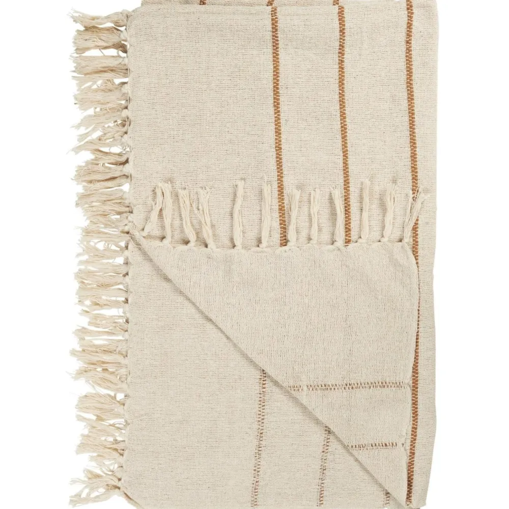IB Laursen Decken & Plaids-Plaid aus reiner Baumwolle Natur