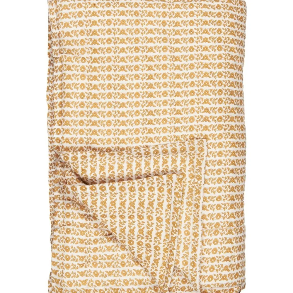 IB Laursen Quilts & Bettwäsche|Decken & Plaids-Quilt Celina Mustard Blumenmuster