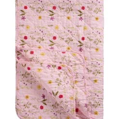 IB Laursen Quilts & Bettwäsche|Decken & Plaids-Quilt rosa mit Gartenblumen