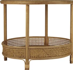 IB Laursen Beistelltische & Couchtische-Runder Rattan Tisch mit Ablage