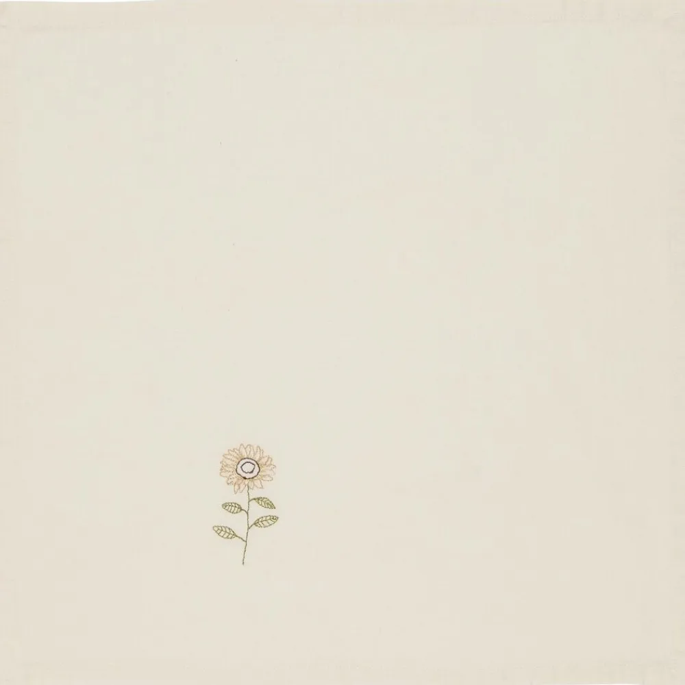 IB Laursen Servietten & Serviettenhalter|Geschirr & Tischdeko Skandinavisch-Stoffserviette Flora mit aufgestickten Blumen