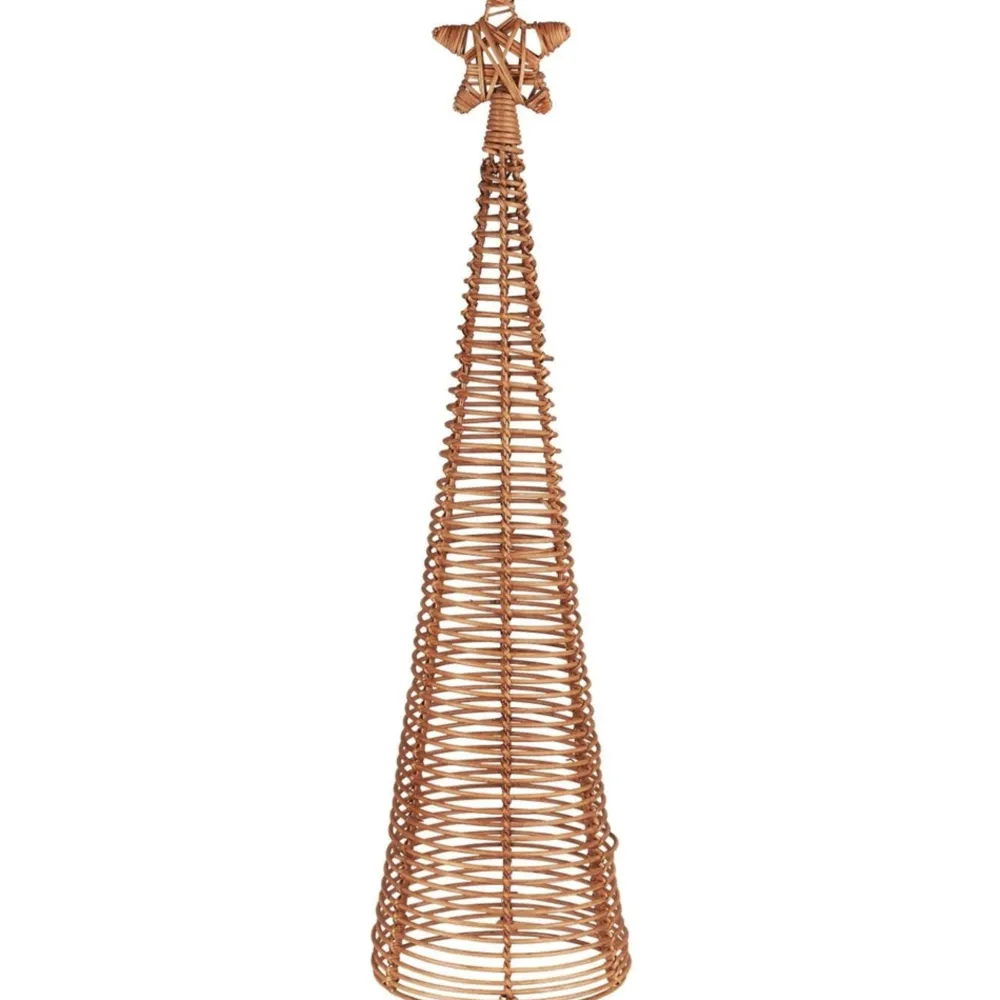 IB Laursen Deko-Objekte & Figuren|Weihnachtsdeko-Tannenbaum aus Rattan mit Stern