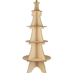 IB Laursen Weihnachtsdeko|Etageren & Kuchenplatten-Tannenbaum Display mit 4 Ablagen aus Holz
