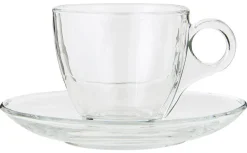 IB Laursen Geschirr & Tischdeko Skandinavisch|Becher, Tassen & Cups-Tasse mit Untertasse Glas