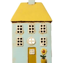 IB Laursen Laternen|Lichthäuser, Keramik-Häuschen-Teelichthaus Nyhavn gelbes Dach mit Sonnenblume