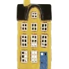 IB Laursen Lichthäuser, Keramik-Häuschen|Teelichthalter-Tellichthaus Nyhavn in gelb mit blauer Tür