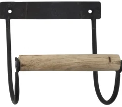 IB Laursen Altum Wellness Shop|Toilettenzubehör-Toilettenpapierhalter aus Metall mit Holzrolle