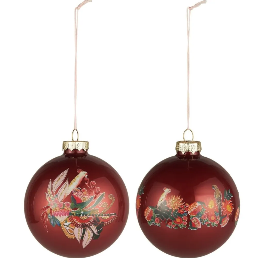 IB Laursen Weihnachtsdeko-Weihnachtskugel 2er-Set mit Papageienmotive