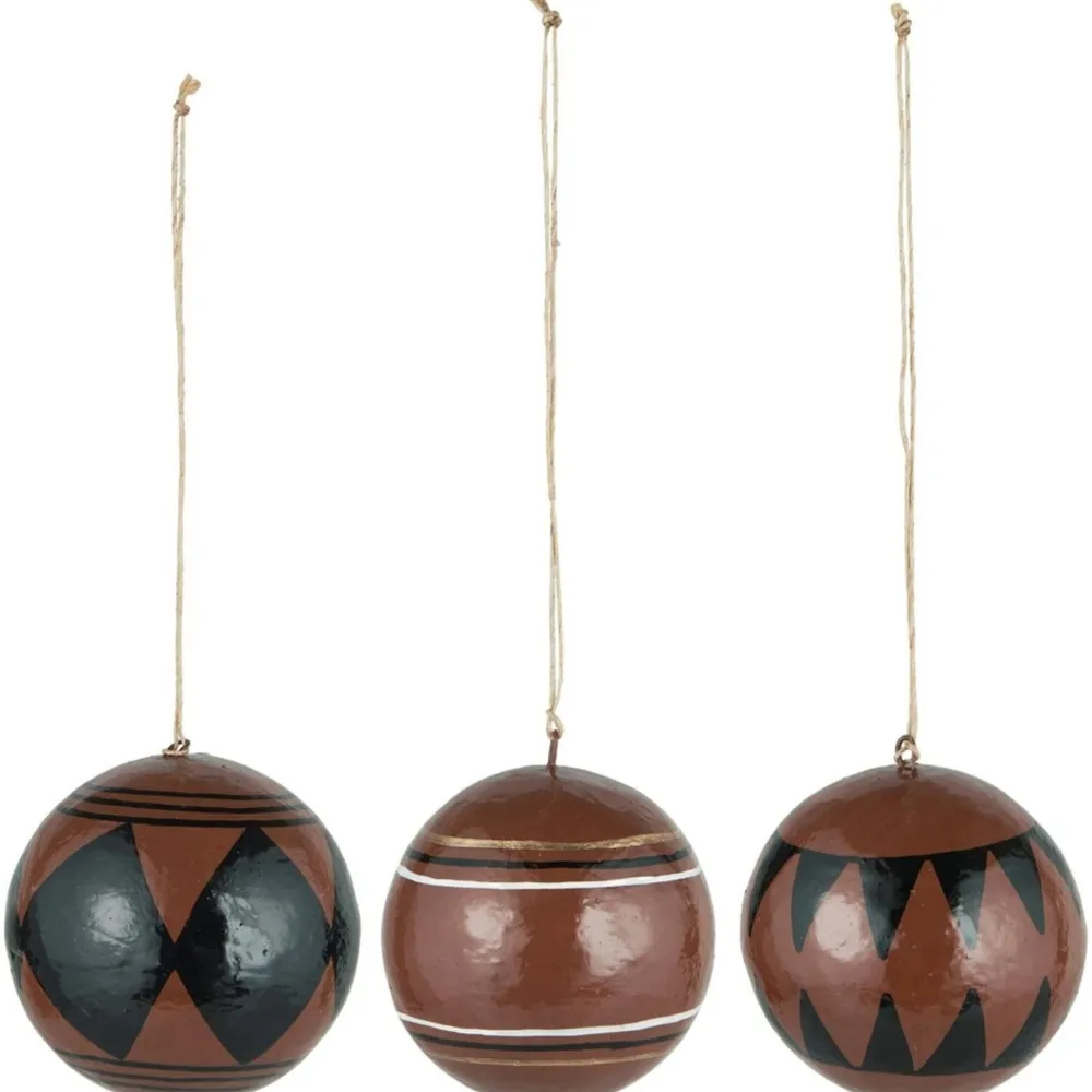 IB Laursen Weihnachtsdeko-Weihnachtskugel 3er-Set aus Pappmaché