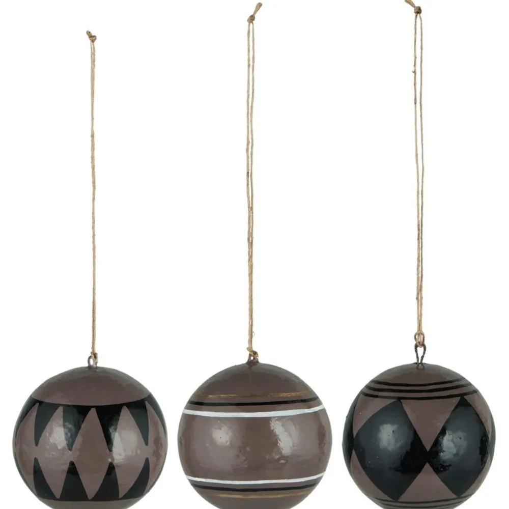 IB Laursen Weihnachtsdeko-Weihnachtskugel 3er-Set aus Pappmaché