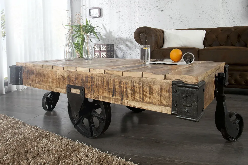 Invicta Beistelltische & Couchtische-Couchtisch Railway Mango
