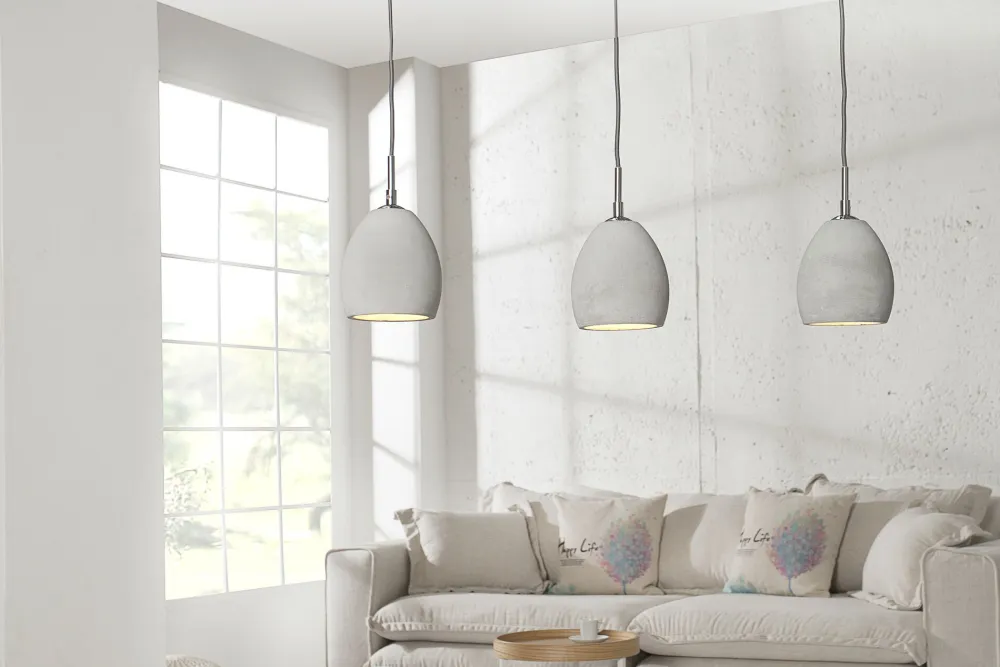 Invicta Deckenlampen-Hängeleuchte Cement grau 3er