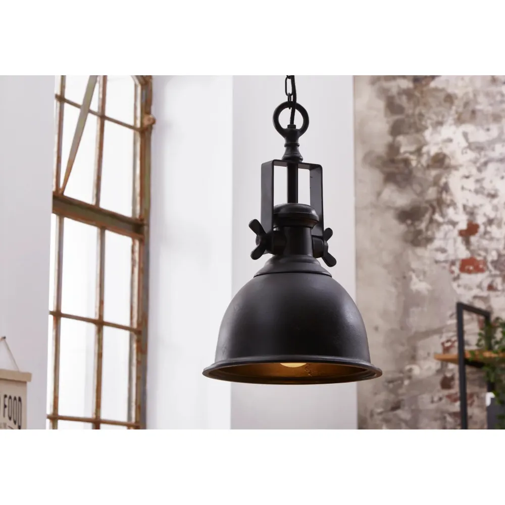 Invicta Deckenlampen-Pendelleuchte Industrial Metall schwarz Industriestil