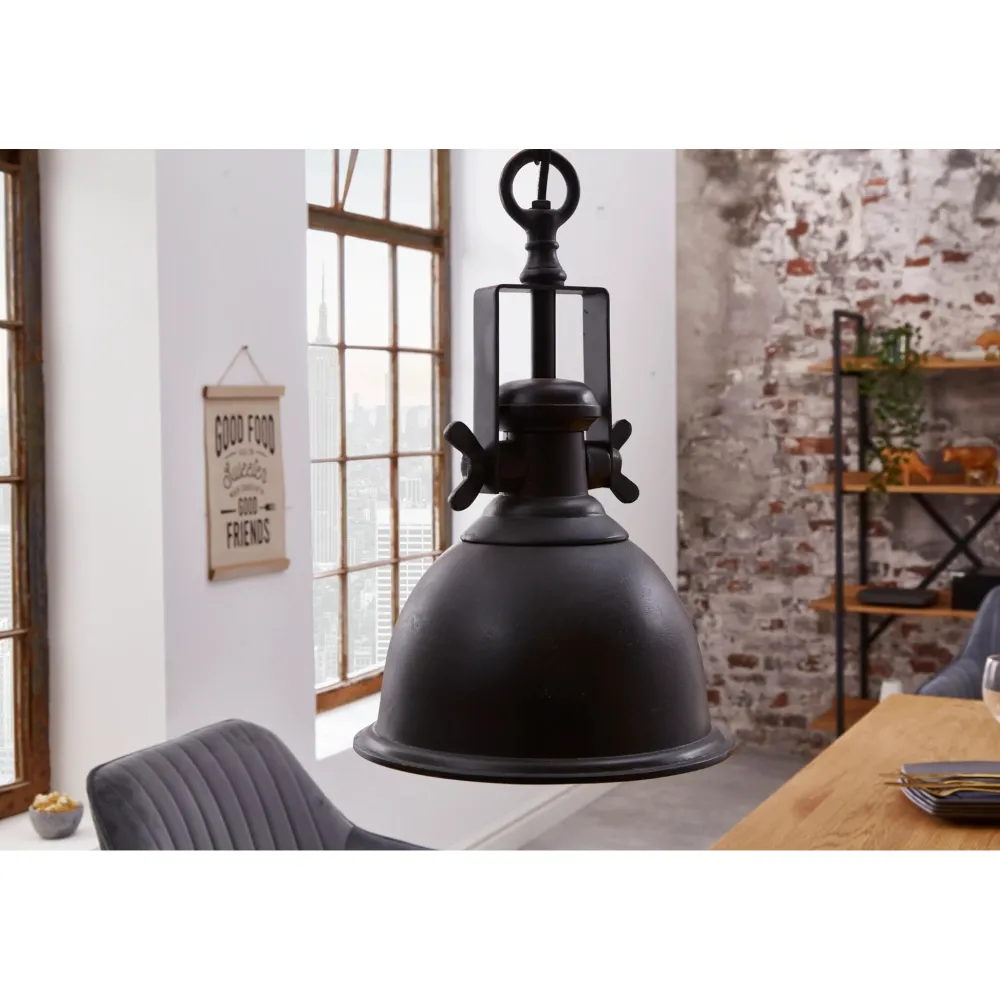 Invicta Deckenlampen-Pendelleuchte Industrial Metall schwarz Industriestil