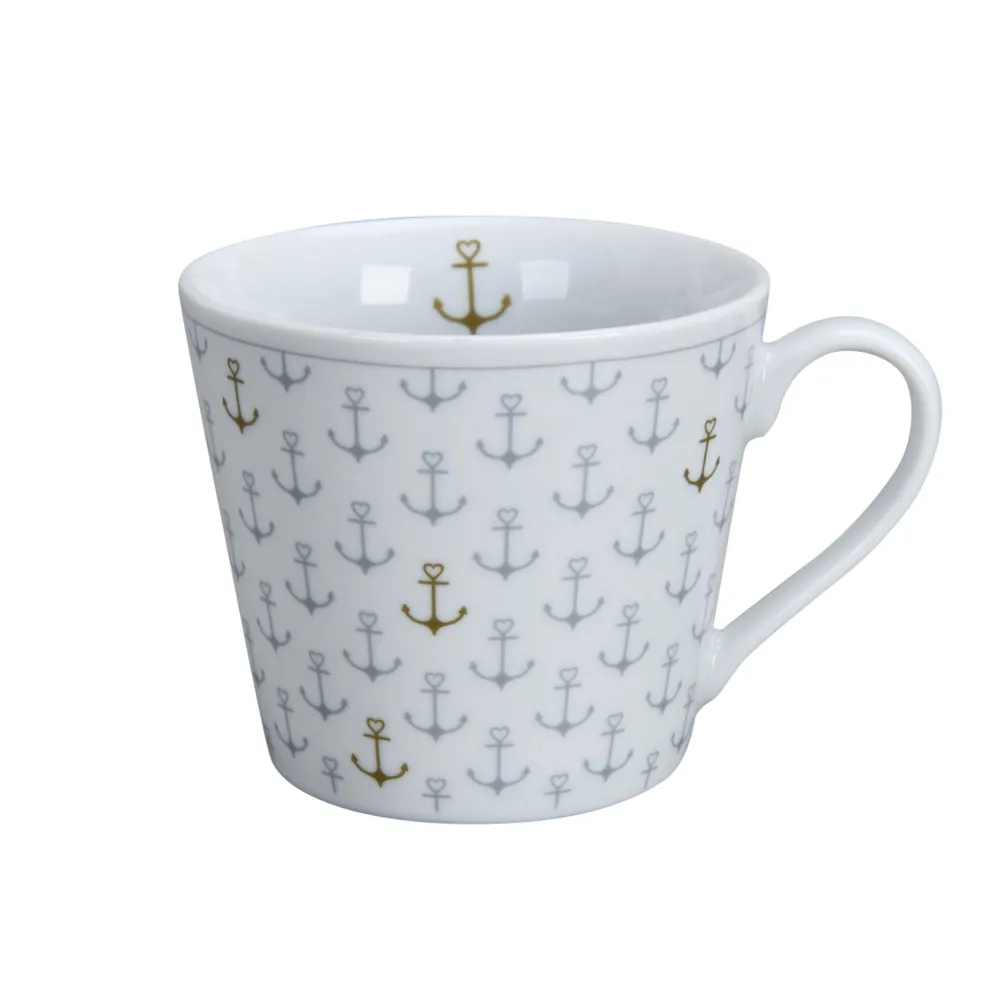 Krasilnikoff Becher, Tassen & Cups|Geschirr & Tischdeko Skandinavisch-Happy Cup, Anchor allover
