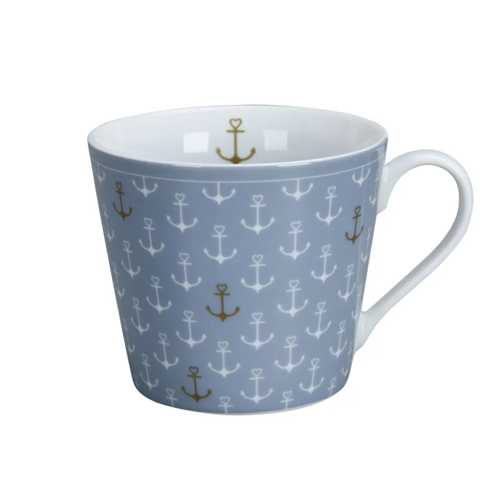 Krasilnikoff Becher, Tassen & Cups|Geschirr & Tischdeko Skandinavisch-Happy Cup, Anchor allover