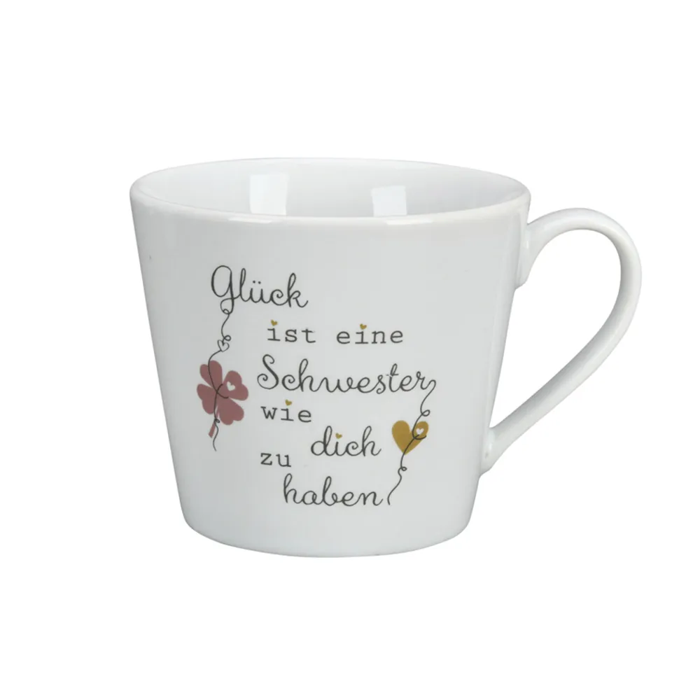 Krasilnikoff Becher, Tassen & Cups|Geschirr & Tischdeko Skandinavisch-Happy Cup, Glück ist eine Schwester wie dich zu haben