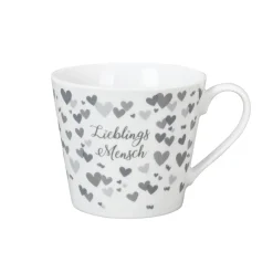Krasilnikoff Becher, Tassen & Cups|Geschirr & Tischdeko Skandinavisch-Happy Cup Lieblings Mensch, grau