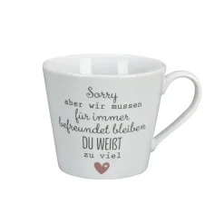 Krasilnikoff Becher, Tassen & Cups|Geschirr & Tischdeko Skandinavisch-Happy Cup, Sorry, wir müssen für immer befreundet bleiben