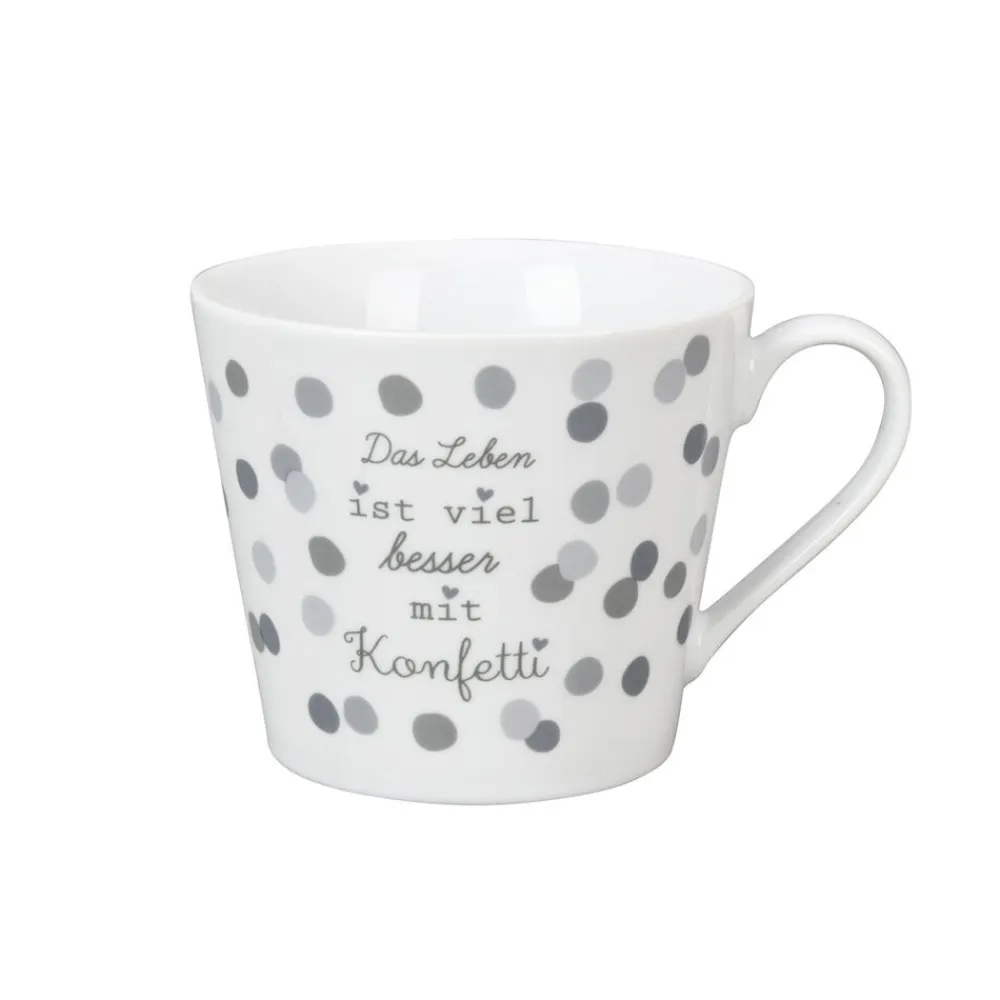 Krasilnikoff Becher, Tassen & Cups|Geschirr & Tischdeko Skandinavisch-Happy Cup Tasse Das Leben ist viel besser mit Konfetti