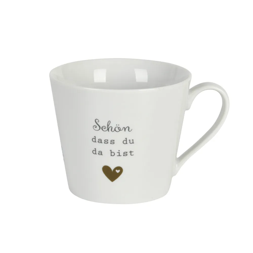 Krasilnikoff Becher, Tassen & Cups|Geschirr & Tischdeko Skandinavisch-Happy Cup Tasse mit Henkel, Schön dass du da bist