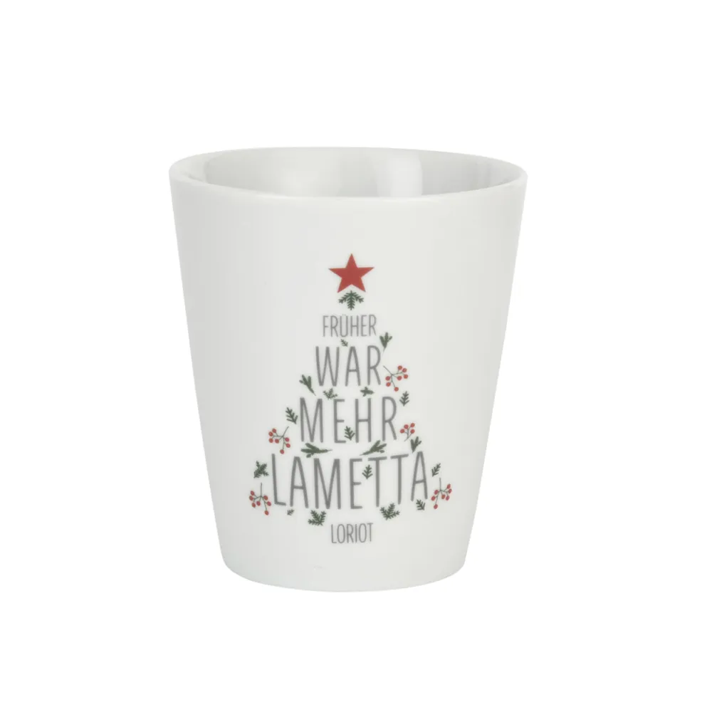 Krasilnikoff Weihnachtsdeko|Becher, Tassen & Cups-Happy Mug Becher Früher war mehr Lametta