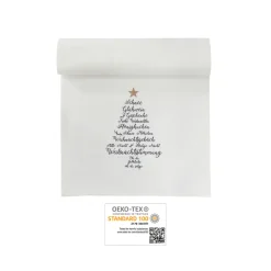 Krasilnikoff Weihnachtsdeko-Tischläufer Christmas Words, Weiß