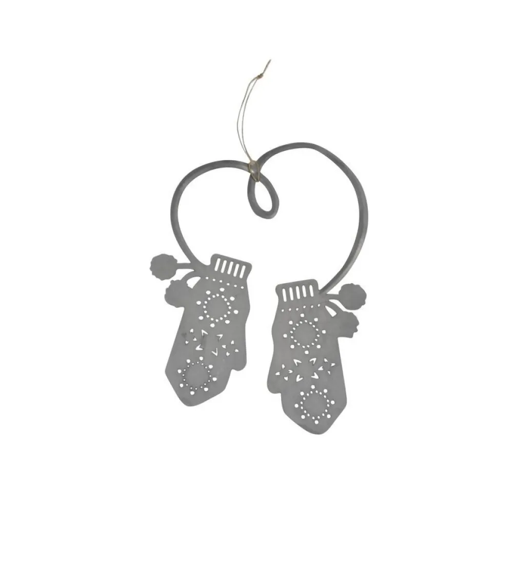 Krasilnikoff Dekohänger & Girlanden|Weihnachtsdeko-Weihnachtsanhänger Handschuhe Large aus Zink