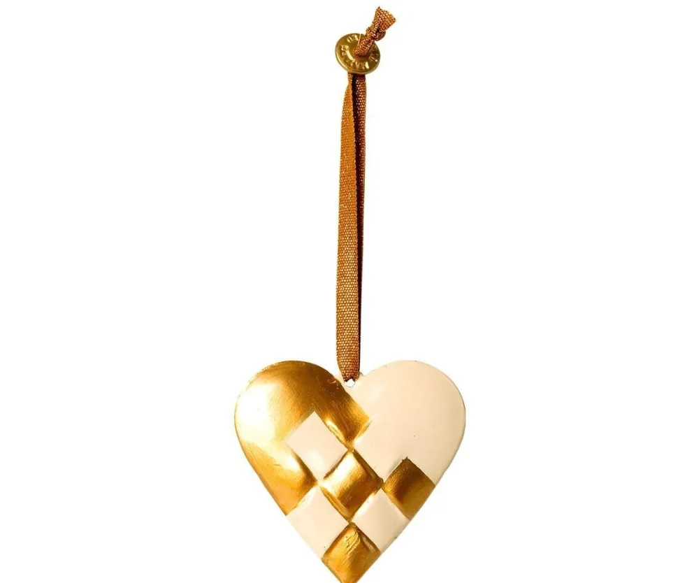 Maileg Dekohänger & Girlanden|Weihnachtsdeko-Metall Herz Ornament geflochten