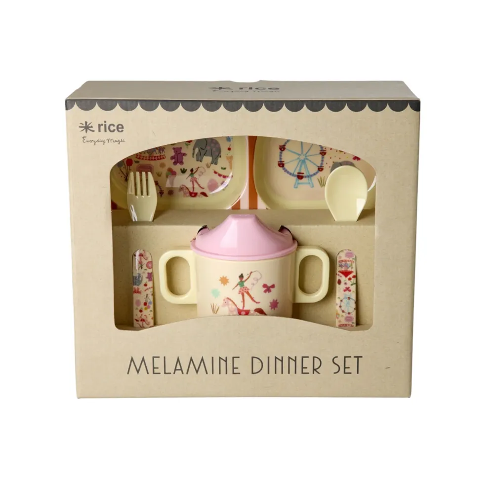RICE Geschirr & Tischdeko Skandinavisch-Baby-Geschirrset Fun Fair Geschenkbox