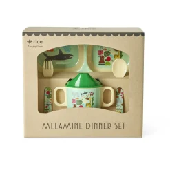 RICE Geschirr & Tischdeko Skandinavisch-Baby Geschirrset Wildlife Print aus Melamin