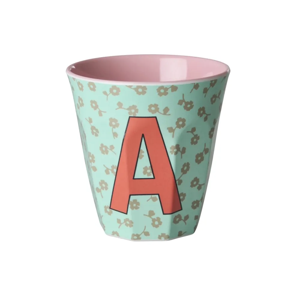 RICE Becher, Tassen & Cups|Geschirr & Tischdeko Skandinavisch-Buchstaben-Becher mit Blumen Medium