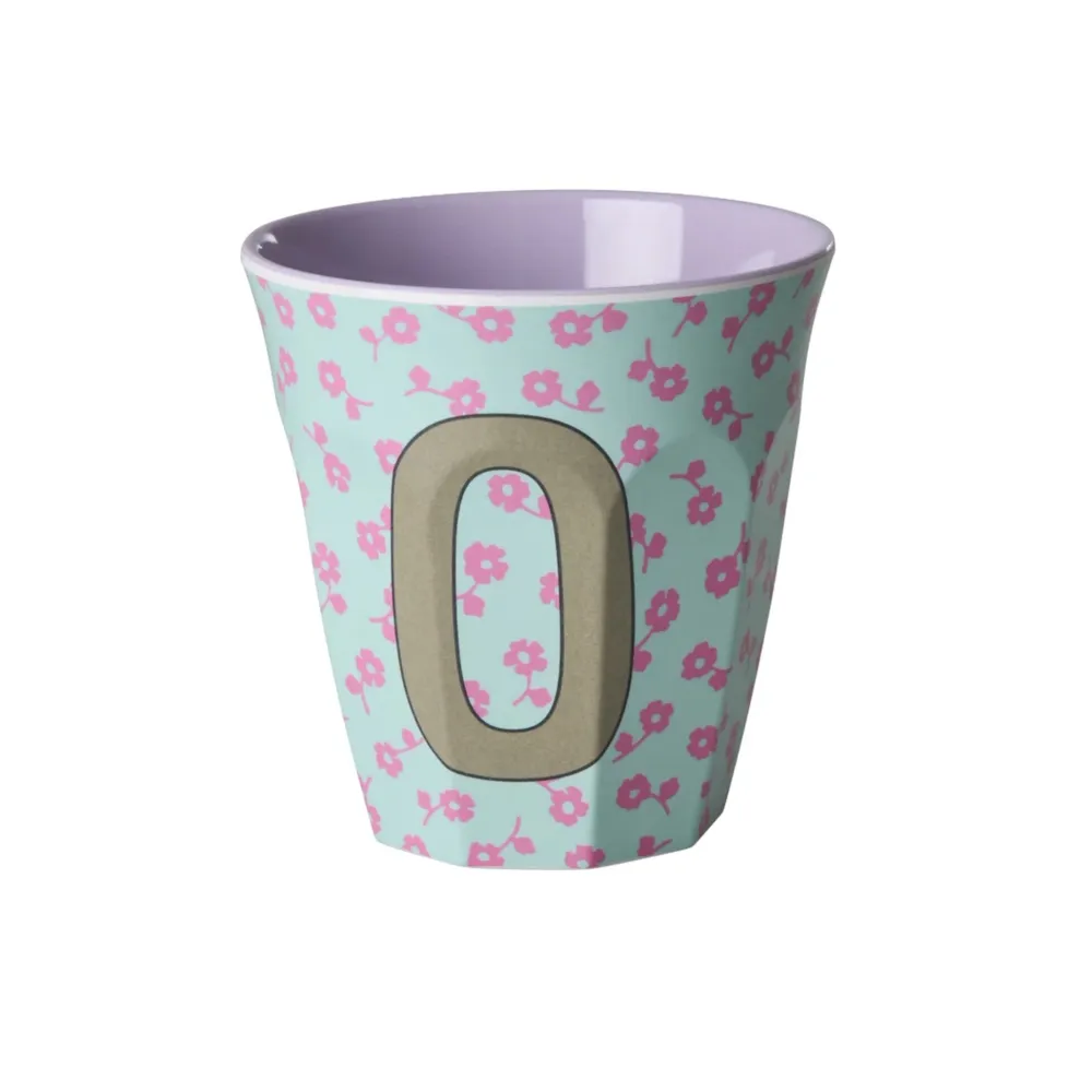 RICE Becher, Tassen & Cups|Geschirr & Tischdeko Skandinavisch-Buchstaben-Becher mit Blumen Medium
