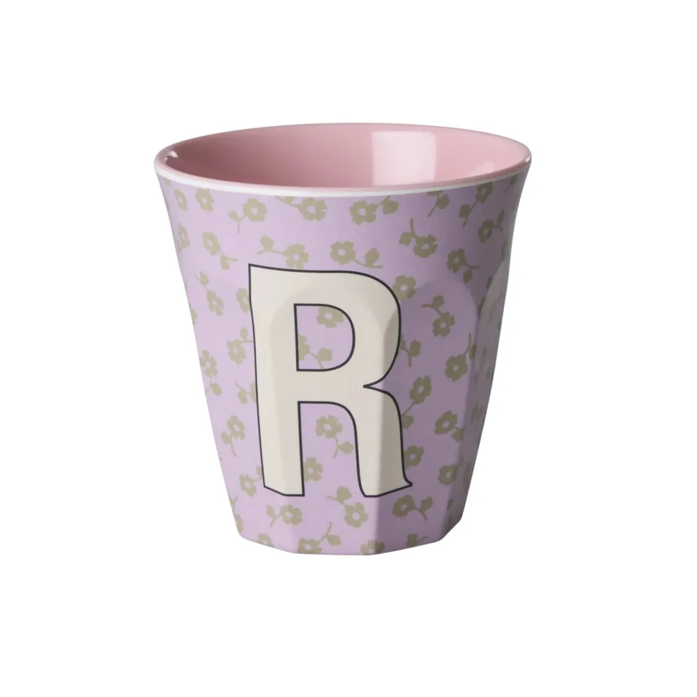 RICE Becher, Tassen & Cups|Geschirr & Tischdeko Skandinavisch-Buchstaben-Becher mit Blumen Medium