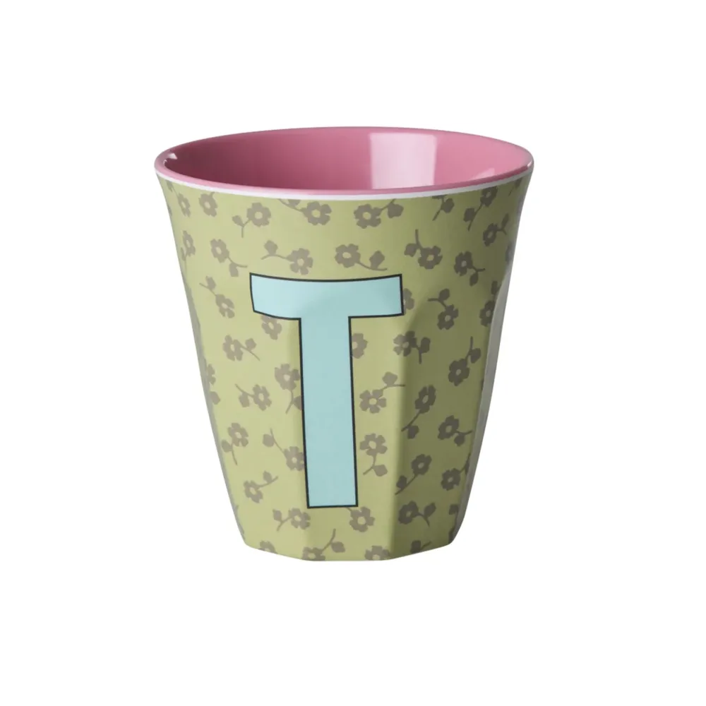 RICE Becher, Tassen & Cups|Geschirr & Tischdeko Skandinavisch-Buchstaben-Becher mit Blumen Medium