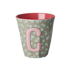 RICE Becher, Tassen & Cups|Geschirr & Tischdeko Skandinavisch-Buchstaben-Becher mit Blumen Medium
