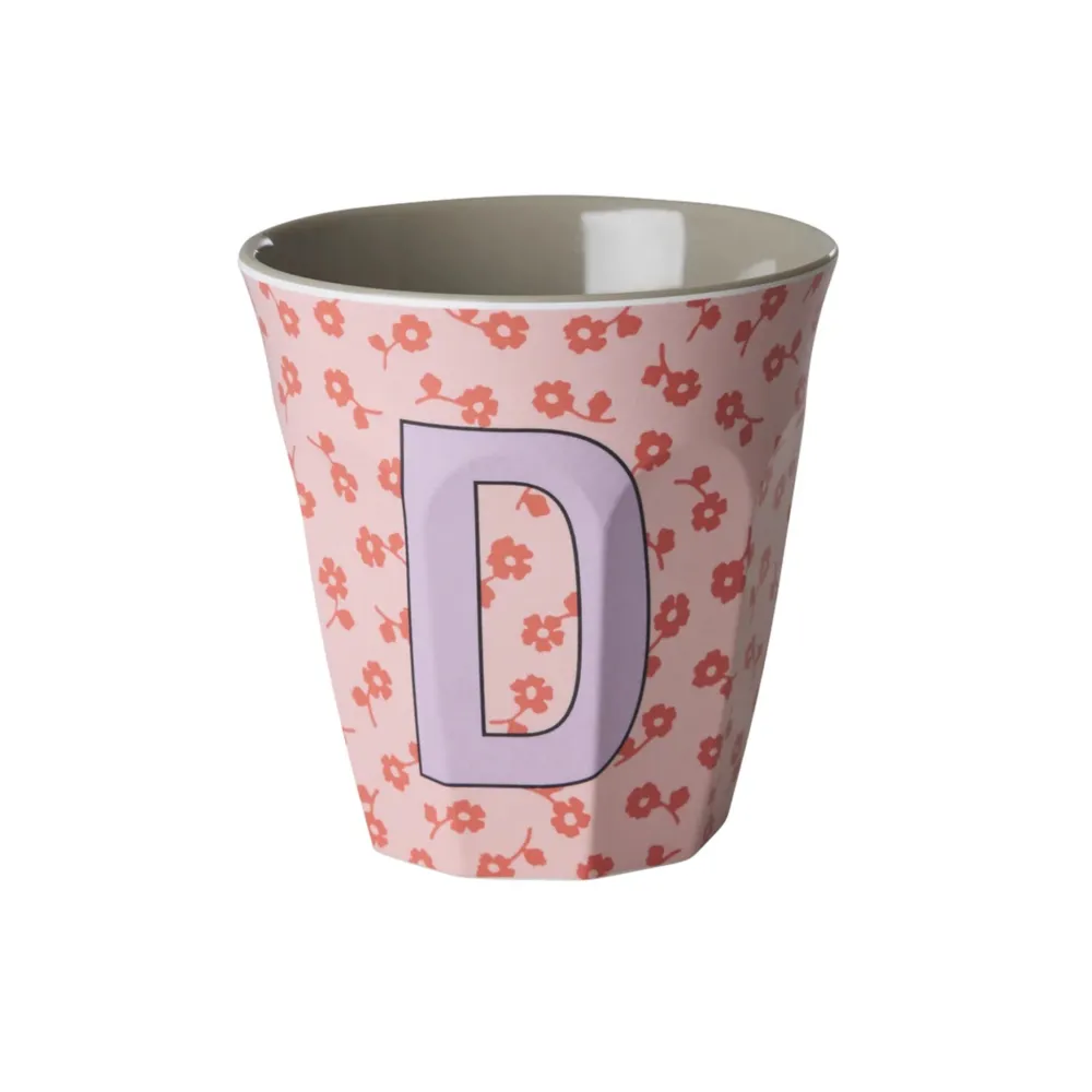 RICE Becher, Tassen & Cups|Geschirr & Tischdeko Skandinavisch-Buchstaben-Becher mit Blumen Medium