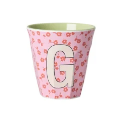 RICE Becher, Tassen & Cups|Geschirr & Tischdeko Skandinavisch-Buchstaben-Becher mit Blumen Medium