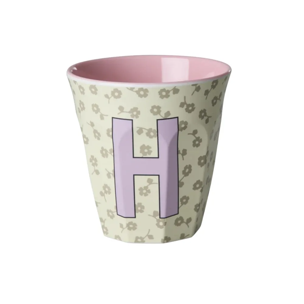 RICE Becher, Tassen & Cups|Geschirr & Tischdeko Skandinavisch-Buchstaben-Becher mit Blumen Medium