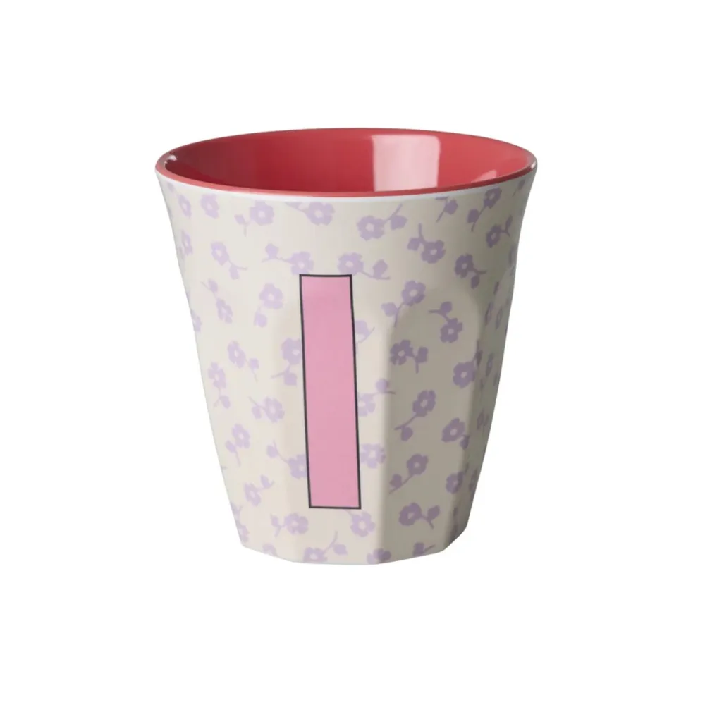 RICE Becher, Tassen & Cups|Geschirr & Tischdeko Skandinavisch-Buchstaben-Becher mit Blumen Medium