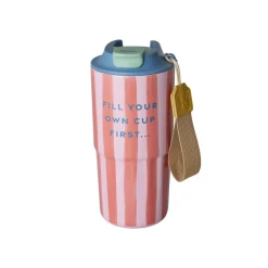 RICE Becher, Tassen & Cups|Geschirr & Tischdeko Skandinavisch-Edelstahl Thermo Cup Organic Stripes, Thermobecher