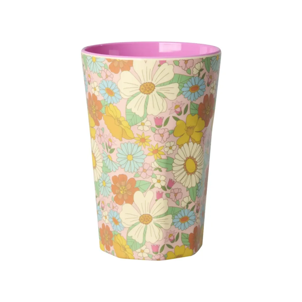 RICE Becher, Tassen & Cups|Geschirr & Tischdeko Skandinavisch-Hoher Becher aus Melamin Flower Power