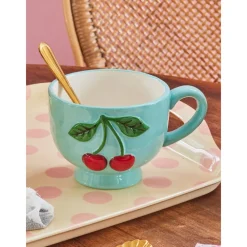 RICE Becher, Tassen & Cups|Geschirr & Tischdeko Skandinavisch-Keramik Becher mit Kirschen